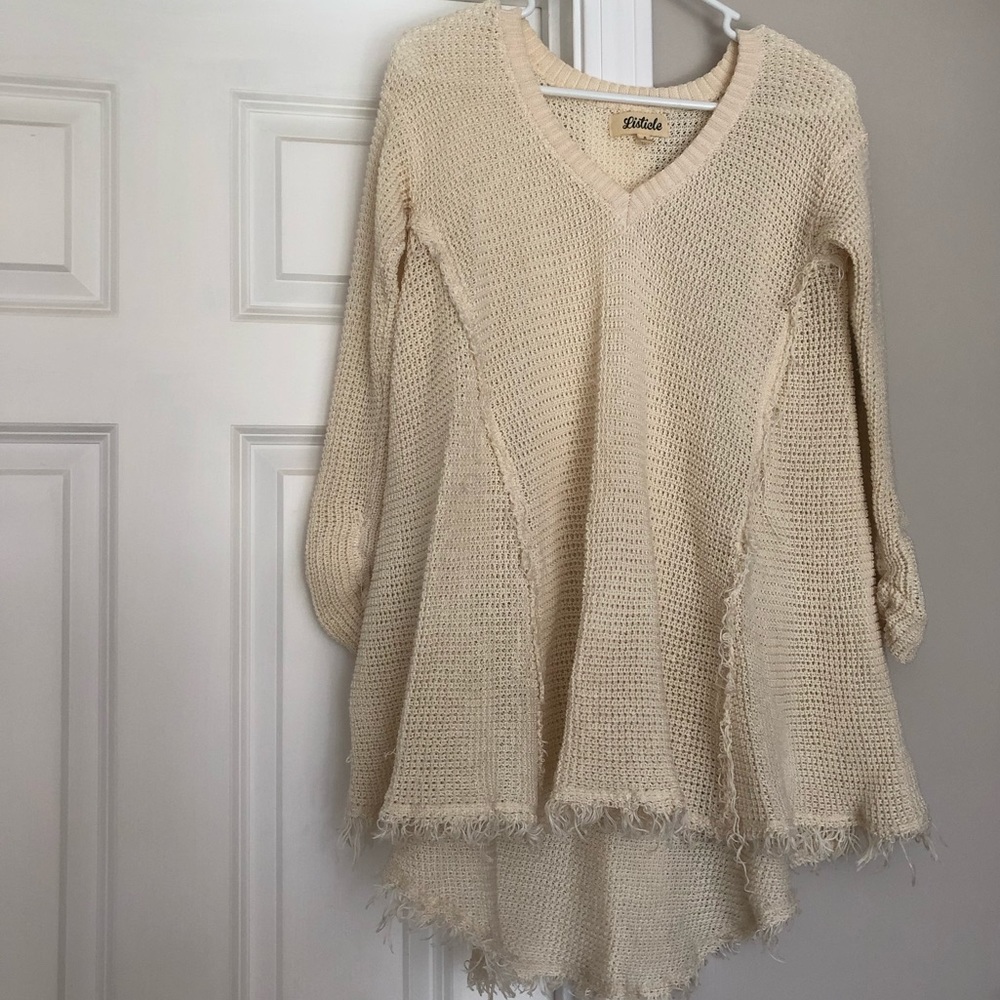 🚫SOLD🚫 Listicle Cream High Low Sweater Small